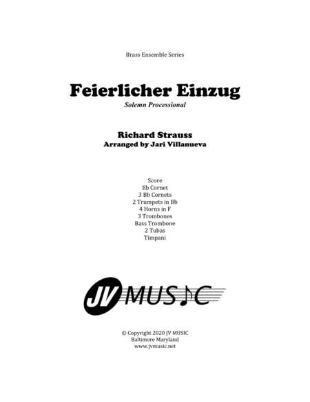 Feierlicher Einzug by Richard Strauss for Brass Ensemble image number null