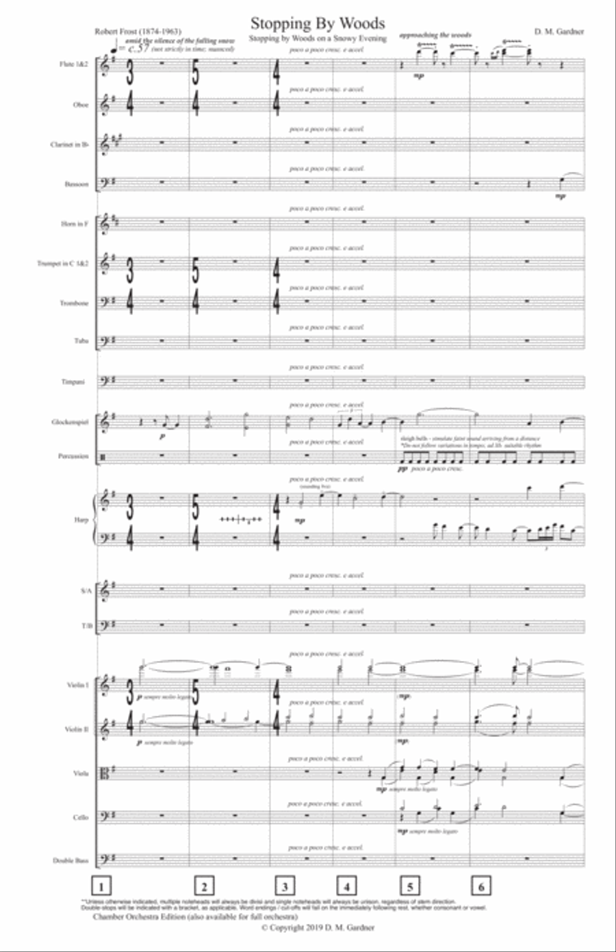Stopping by Woods (Robert Frost) – FULL SCORE (CHAMBER ORCH) Chamber Orchestra scores gallery preview page 5
