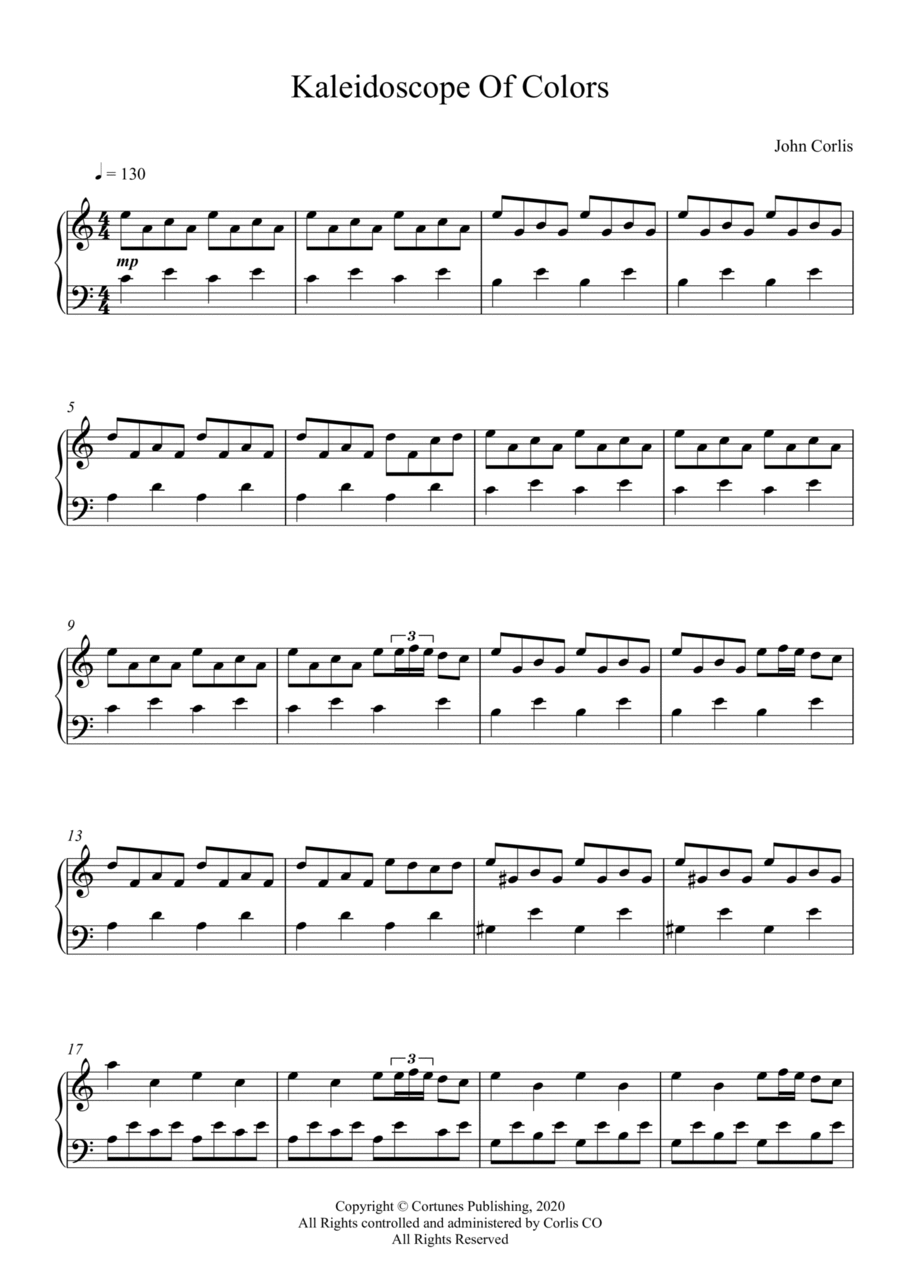 Kaleidoscope of Colors Piano Solo scores gallery preview page 1