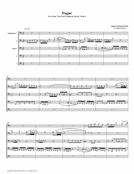 Fugue 06 from Well-Tempered Clavier, Book 1 (Euphonium-Tuba Quintet) image number null