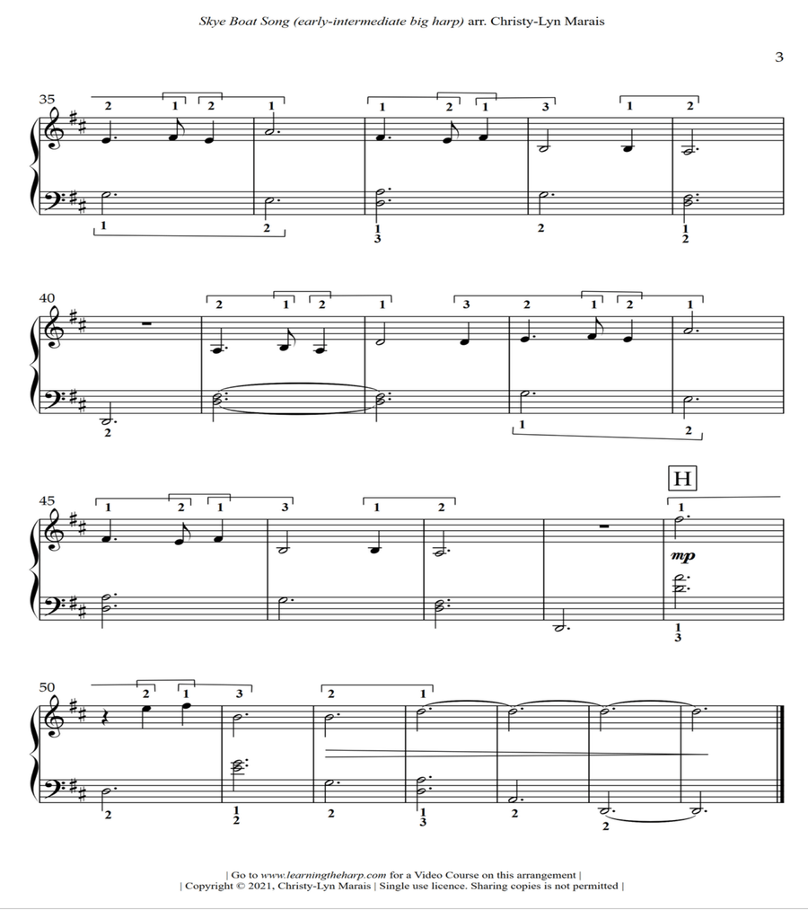 Skye Boat Song - Early-Intermediate for Harp image number null