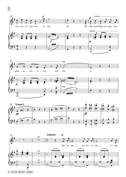 Bellini-L'allegro marinaro in e minor,for voice and piano image number null