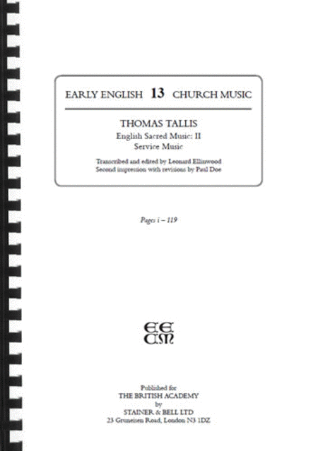 English Sacred Music II: (Made to order)