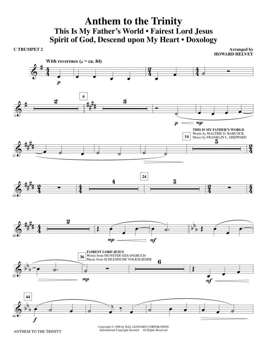 Anthem to the Trinity - C Trumpet 2 Choir scores gallery preview page 1