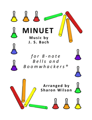 Book cover for Minuet for 8-note Bells and Boomwhackers® (with black and white notes)