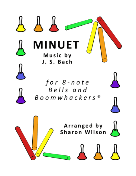 Minuet for 8-note Bells and Boomwhackers® (with black and white notes) image number null