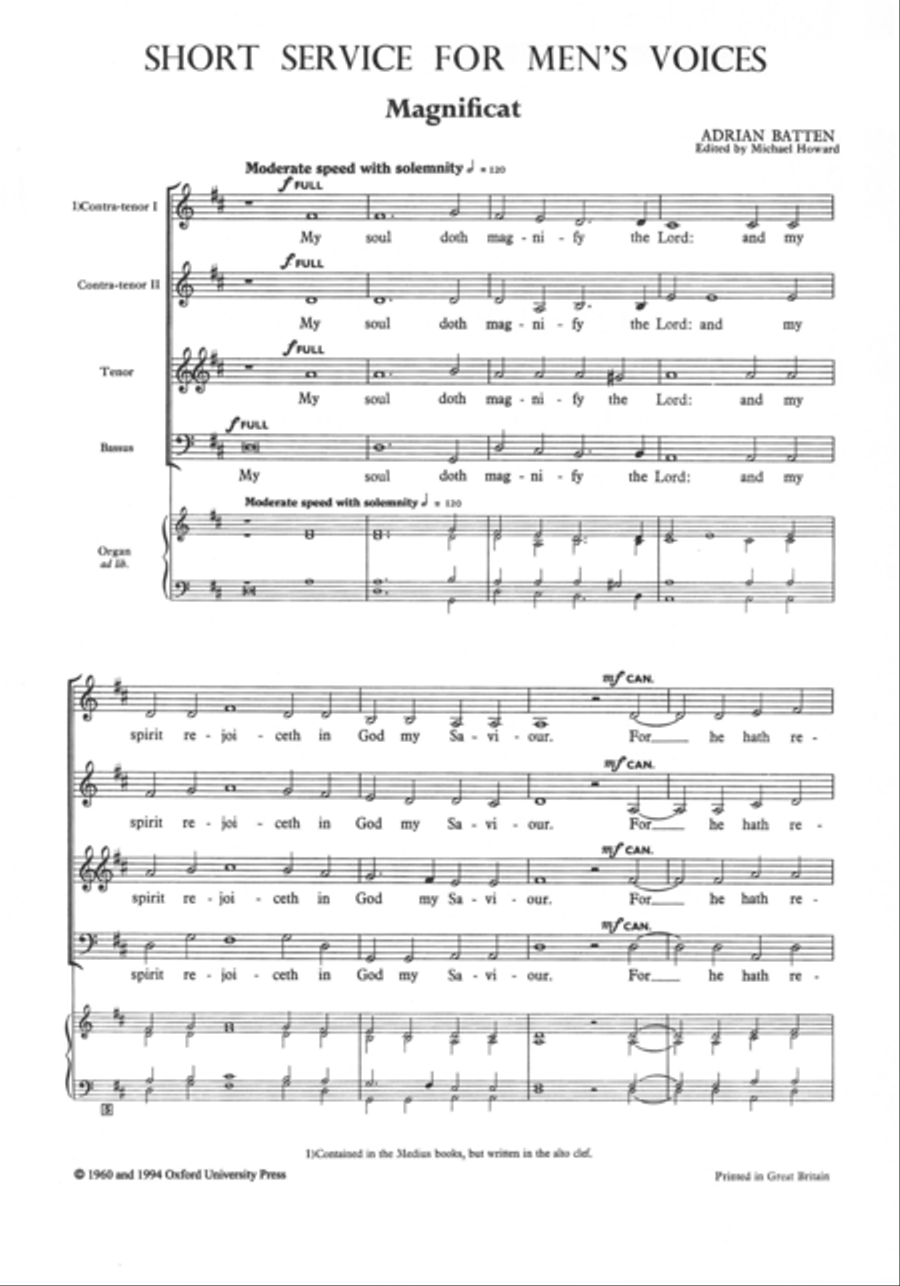 Magnificat and Nunc Dimittis from the Short Service 4-Part scores gallery preview page 2