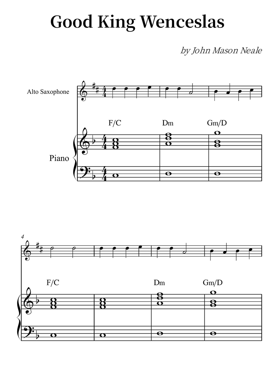 Good King Wenceslas Alto Saxophone scores gallery preview page 1