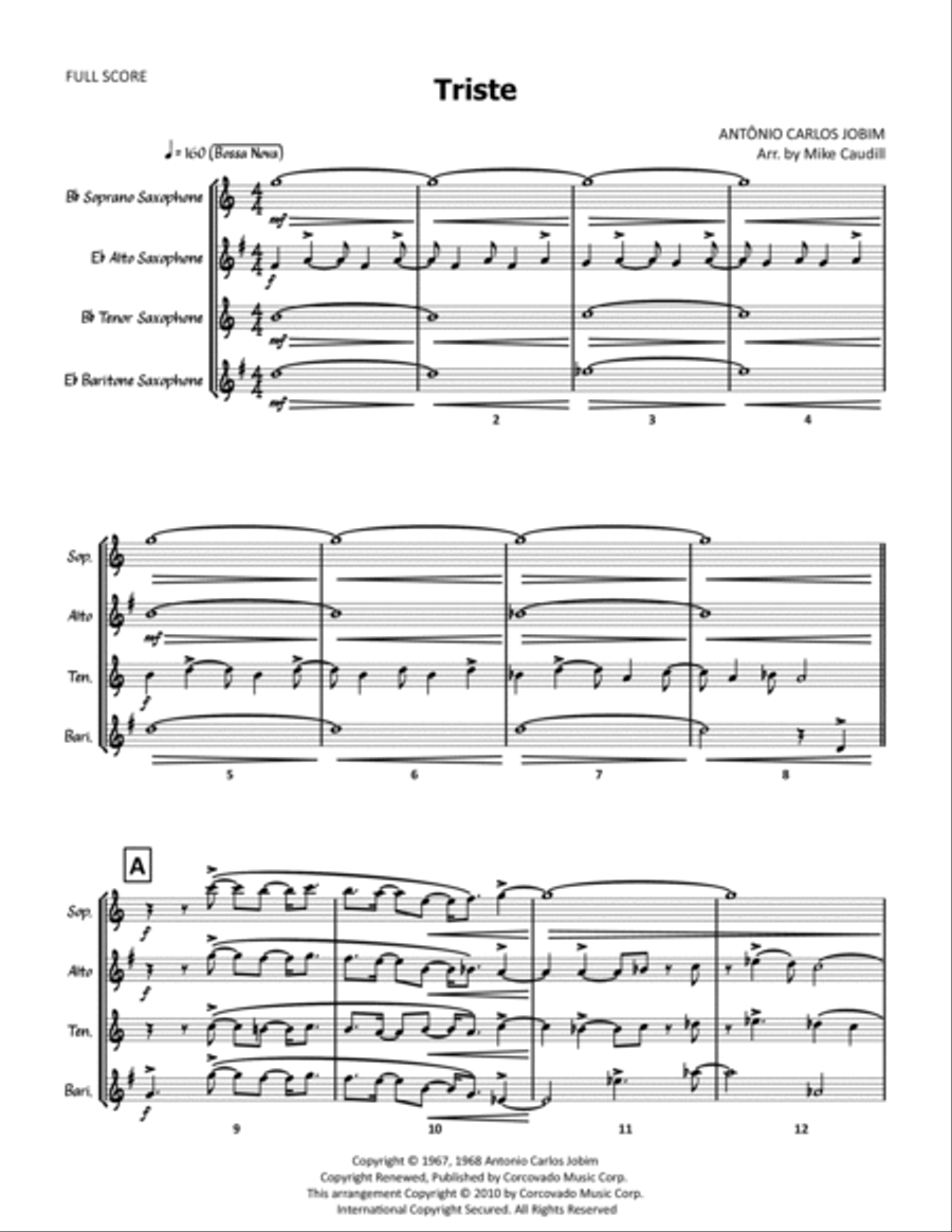 Triste Triste Saxophone Quartet scores gallery preview page 2
