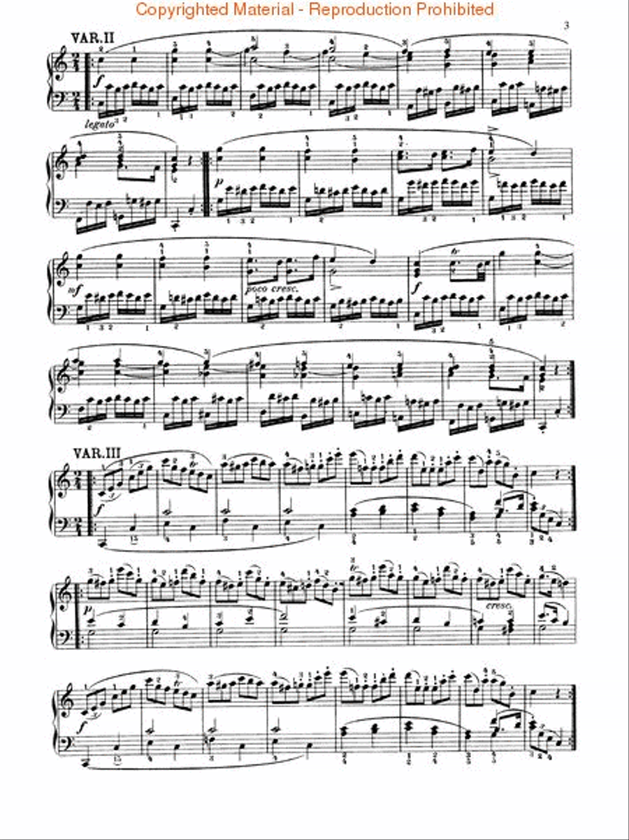 12 Variations On 'Ah' Vous Dirai-je Maman' - K. 265 Piano Solo scores gallery preview page 3