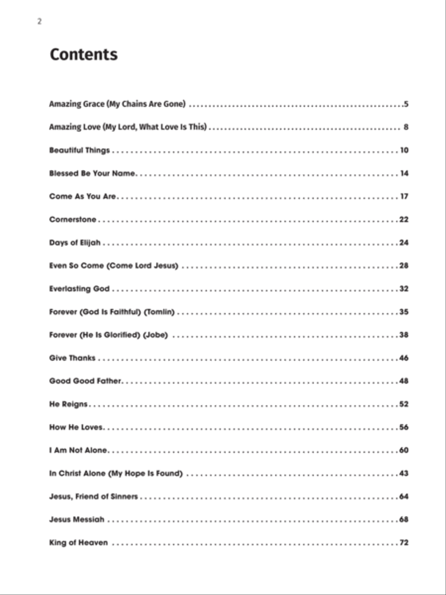 A to Z Praise and Worship Hits Easy Piano scores gallery preview page 2