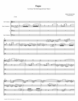 Fugue 10 from Well-Tempered Clavier, Book 2 (Trombone Quartet)