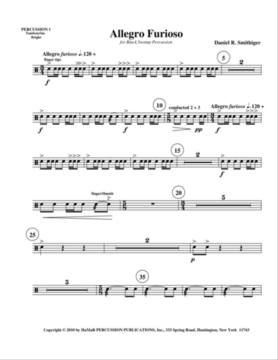 Allegro Furioso Percussion scores gallery preview page 1