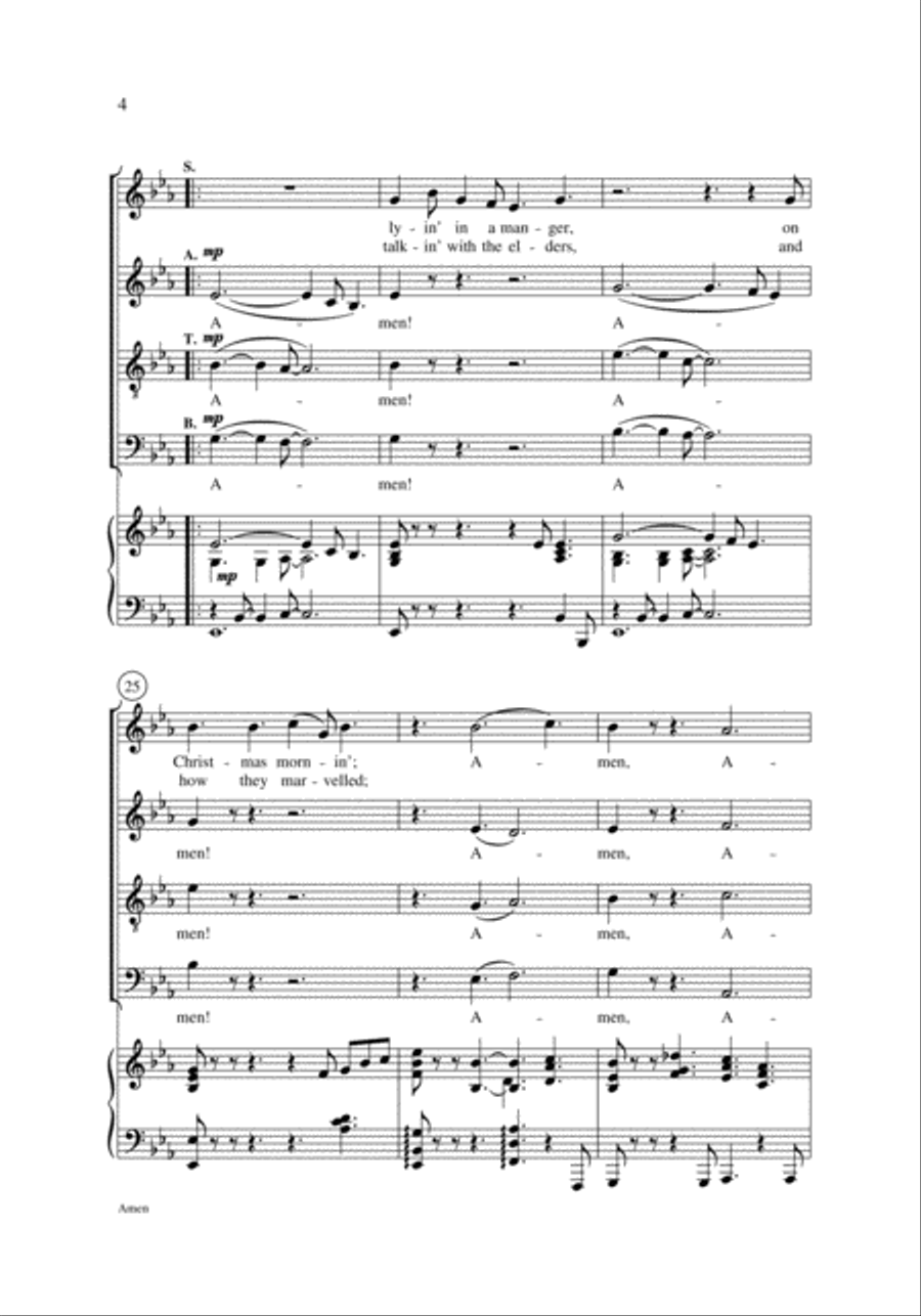 Amen Amen 4-Part scores gallery preview page 4