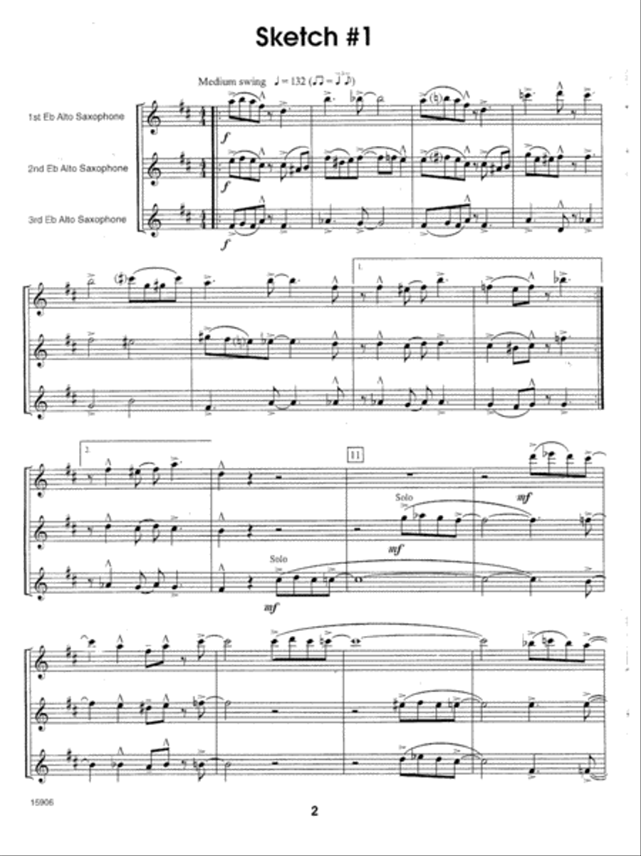10 Jazz Sketches, Volume 2 Alto Saxophone scores gallery preview page 2