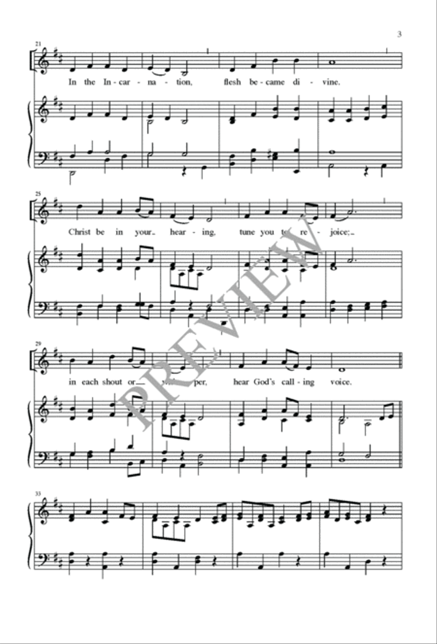 Christ Be in Your Senses 4-Part scores gallery preview page 3