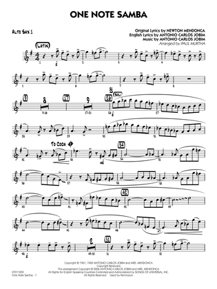 One Note Samba (arr. Paul Murtha) - Alto Sax 1