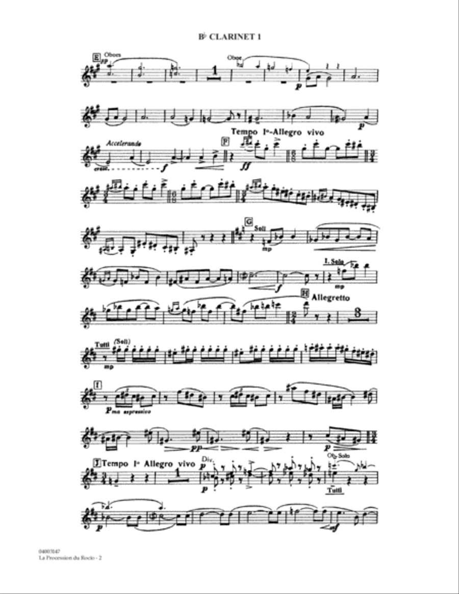 La Procession du Rocio (arr. Alfred Reed) - Bb Clarinet 1 Concert Band scores gallery preview page 2