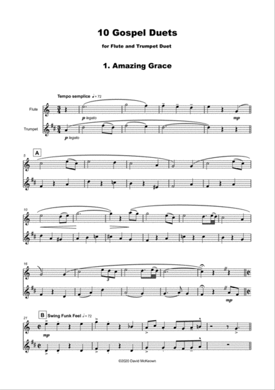 10 Gospel Duets for Flute and Trumpet