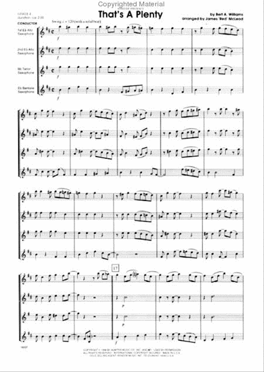 That's A Plenty Saxophone Quartet scores gallery preview page 2