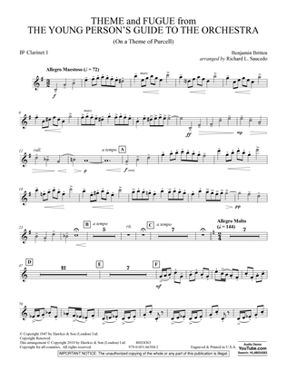 Theme and Fugue from The Young Person's Guide to the Orchestra - Bb Clarinet 1