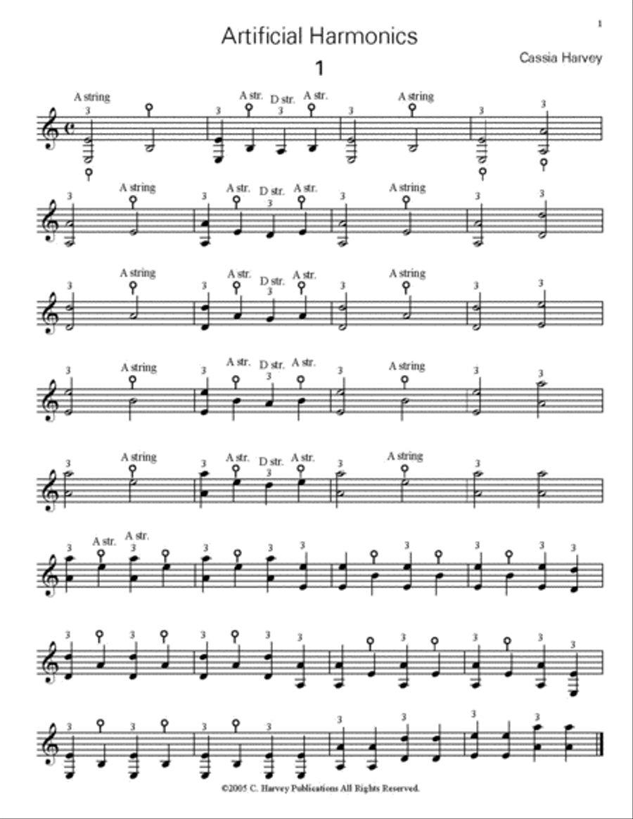 Artificial Harmonics for the Cello, Book One Cello scores gallery preview page 2