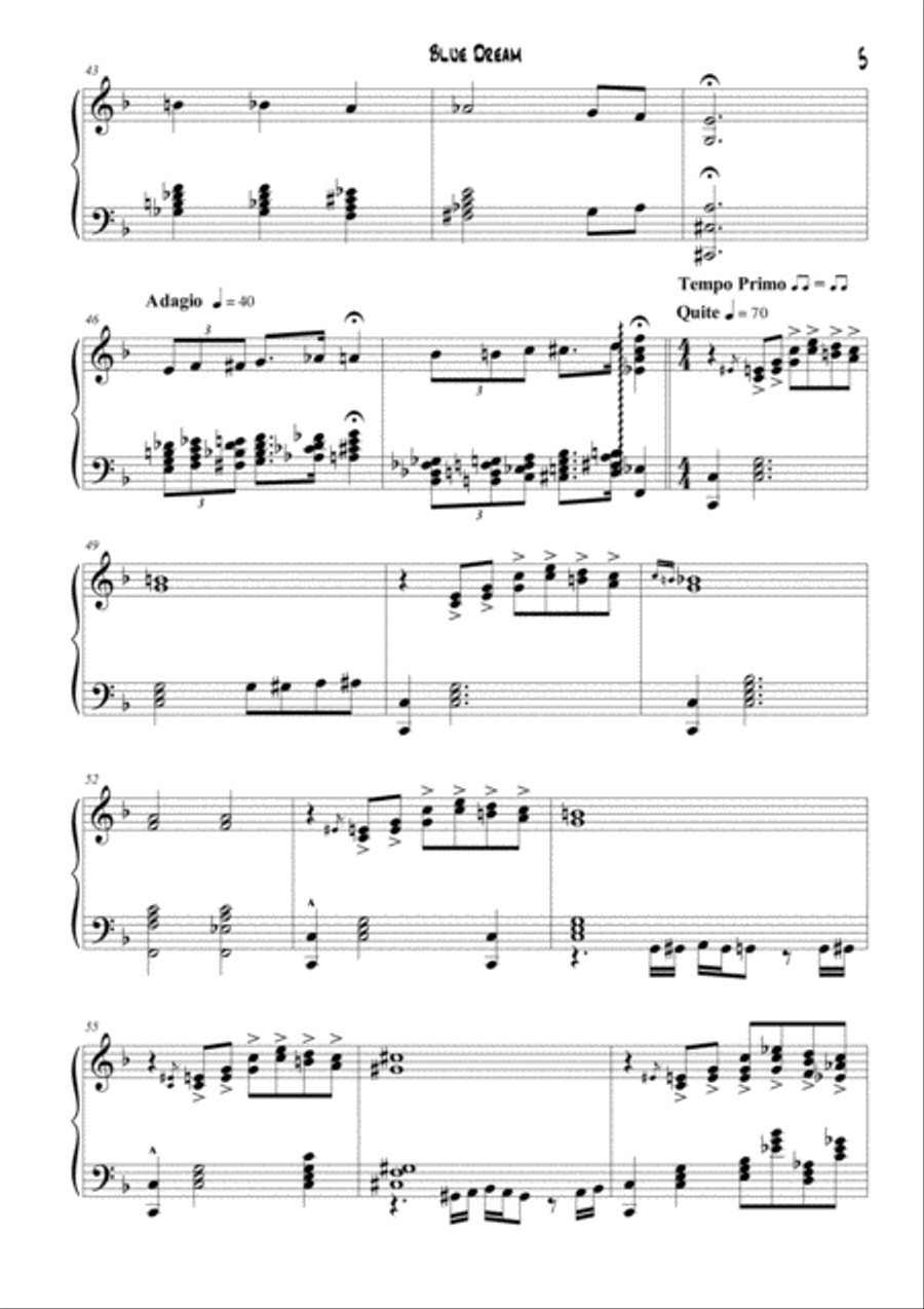 Blue Dream Blue Dream Piano Solo scores gallery preview page 5