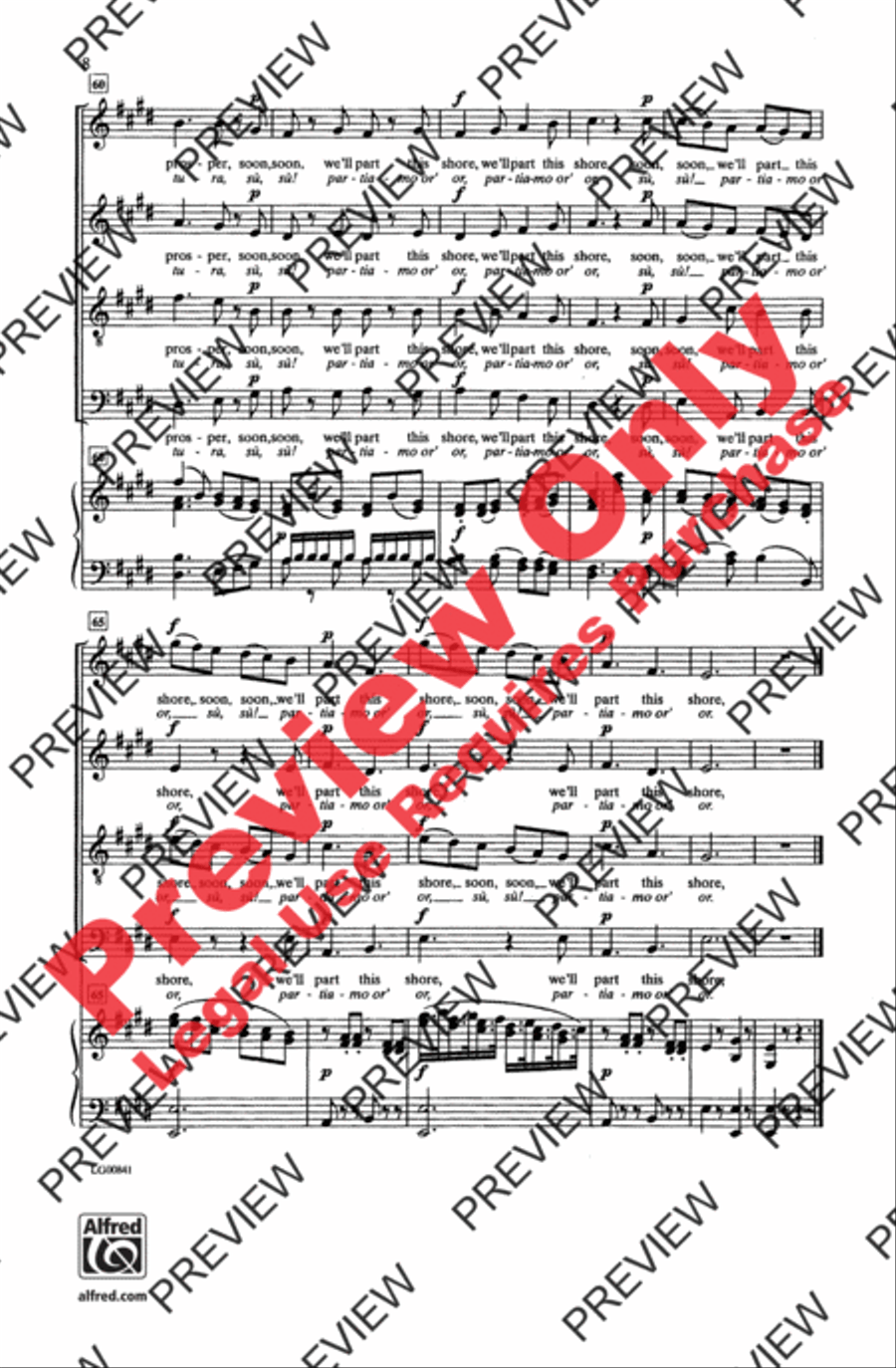 Placido è il mar Placido è il mar 4-Part scores gallery preview page 8