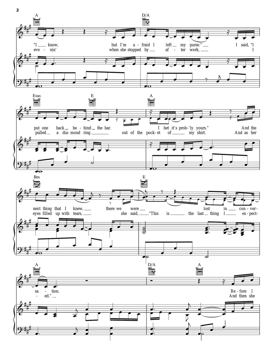 We Danced We Danced Piano, Vocal, Guitar scores gallery preview page 2