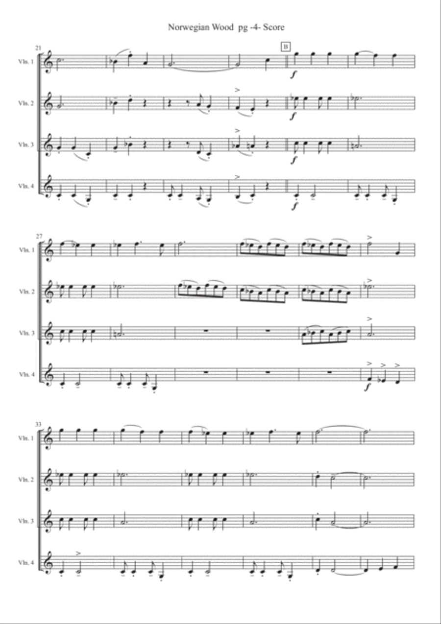 Norwegian Wood (this Bird Has Flown) Violin Solo scores gallery preview page 4