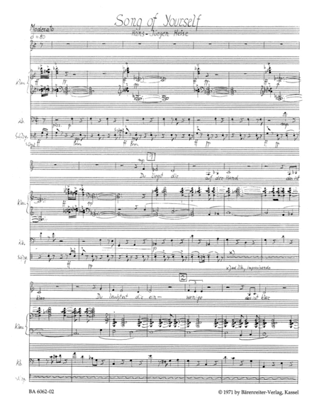 Four Songs for Medium Voice and Chamber Orchestra