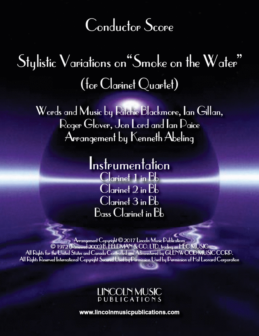 Smoke On The Water Woodwind Quartet scores gallery preview page 1