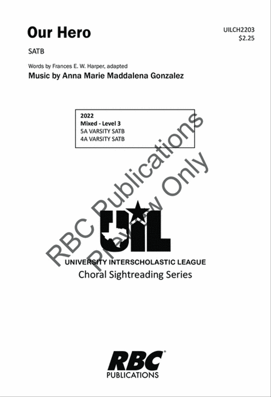Our Hero (SATB) Our Hero (SATB) 4-Part scores gallery preview page 2