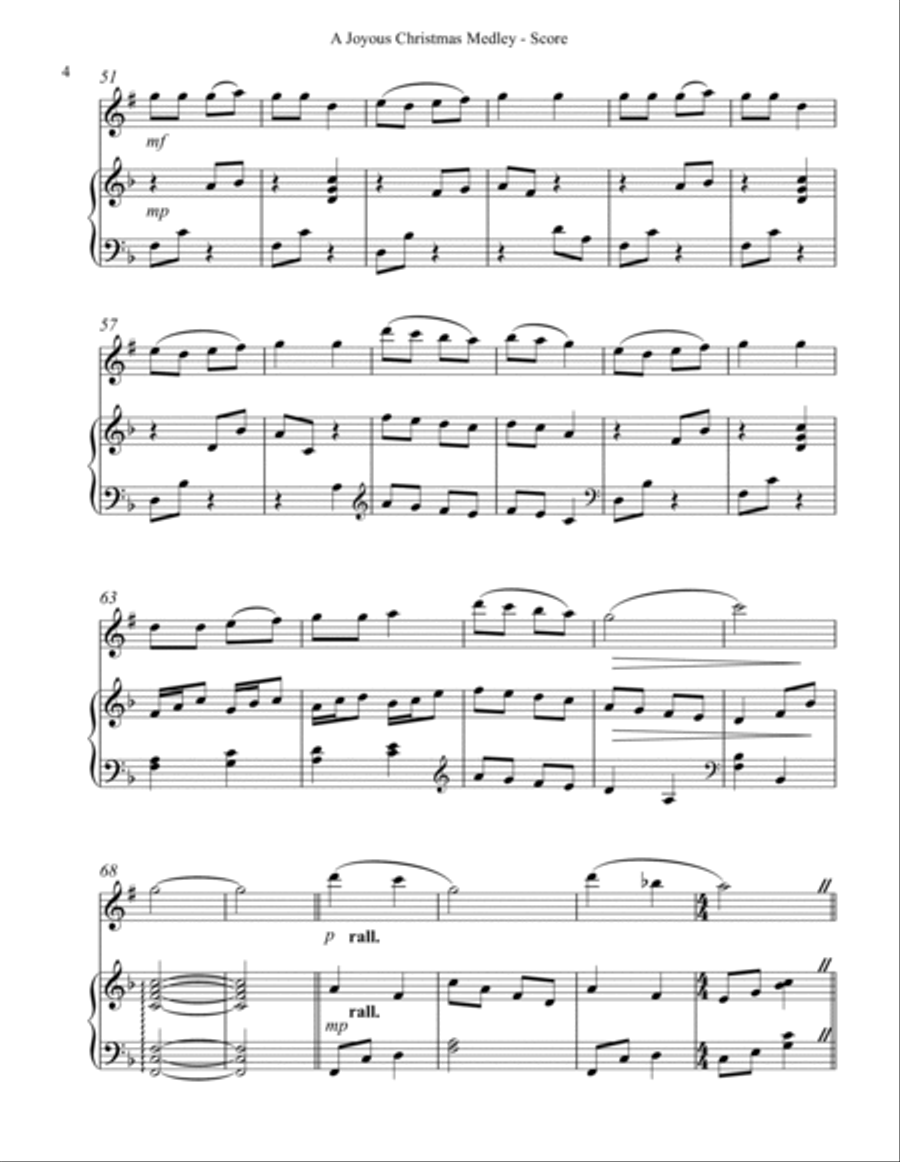 A Joyous Christmas Medley, Duet for Clarinet & Harp Clarinet scores gallery preview page 4