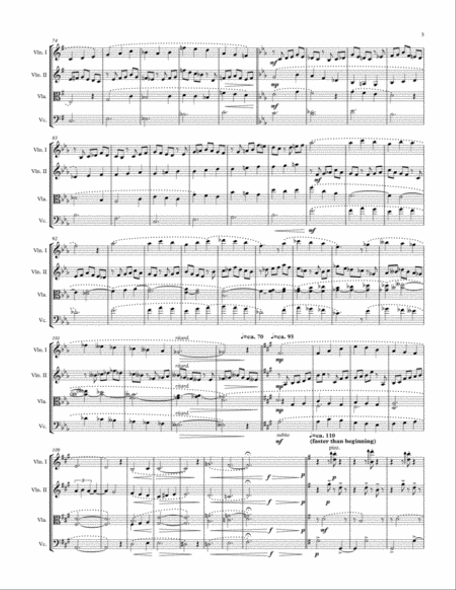 A Nighttime Prayer String Quartet scores gallery preview page 3