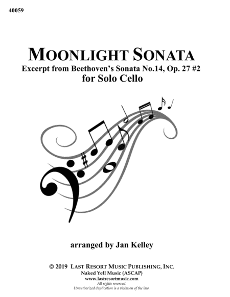 Moonlight Sonata - for Solo Cello