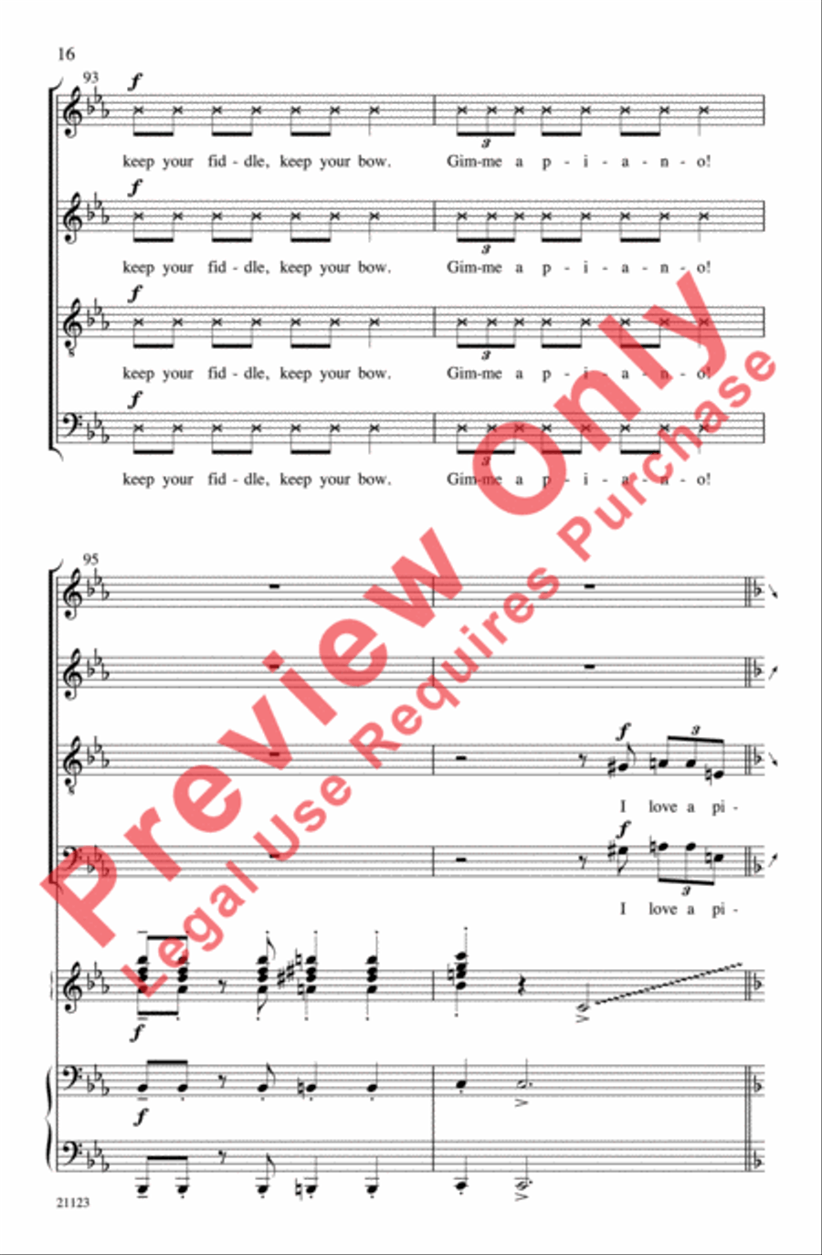 I Love a Piano 4-Part scores gallery preview page 16