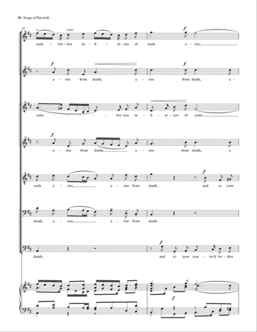 Songs of Farewell Divisi scores gallery preview page 37