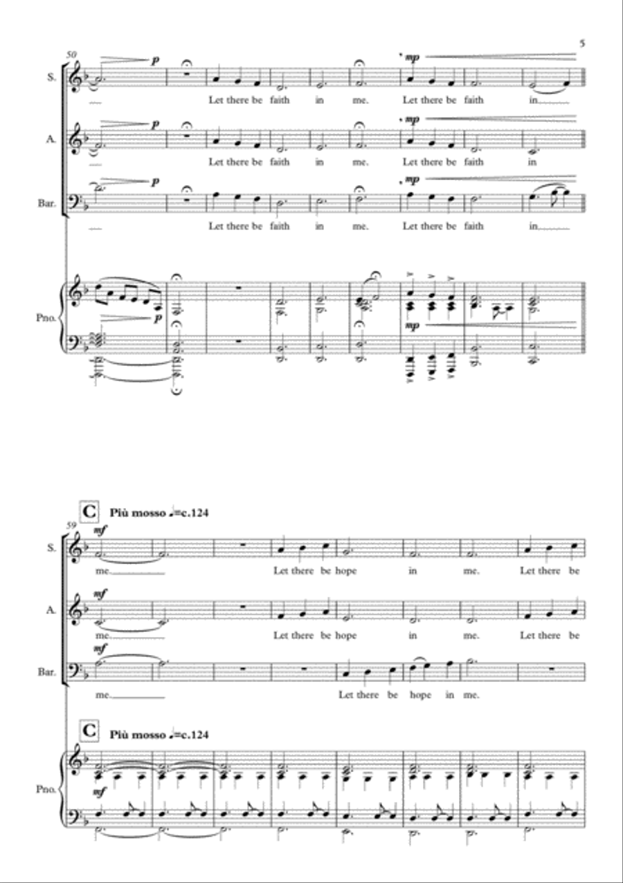 Let There Be...[Peace, Faith, Hope, Love] (for SAB Choir) 3-Part scores gallery preview page 5