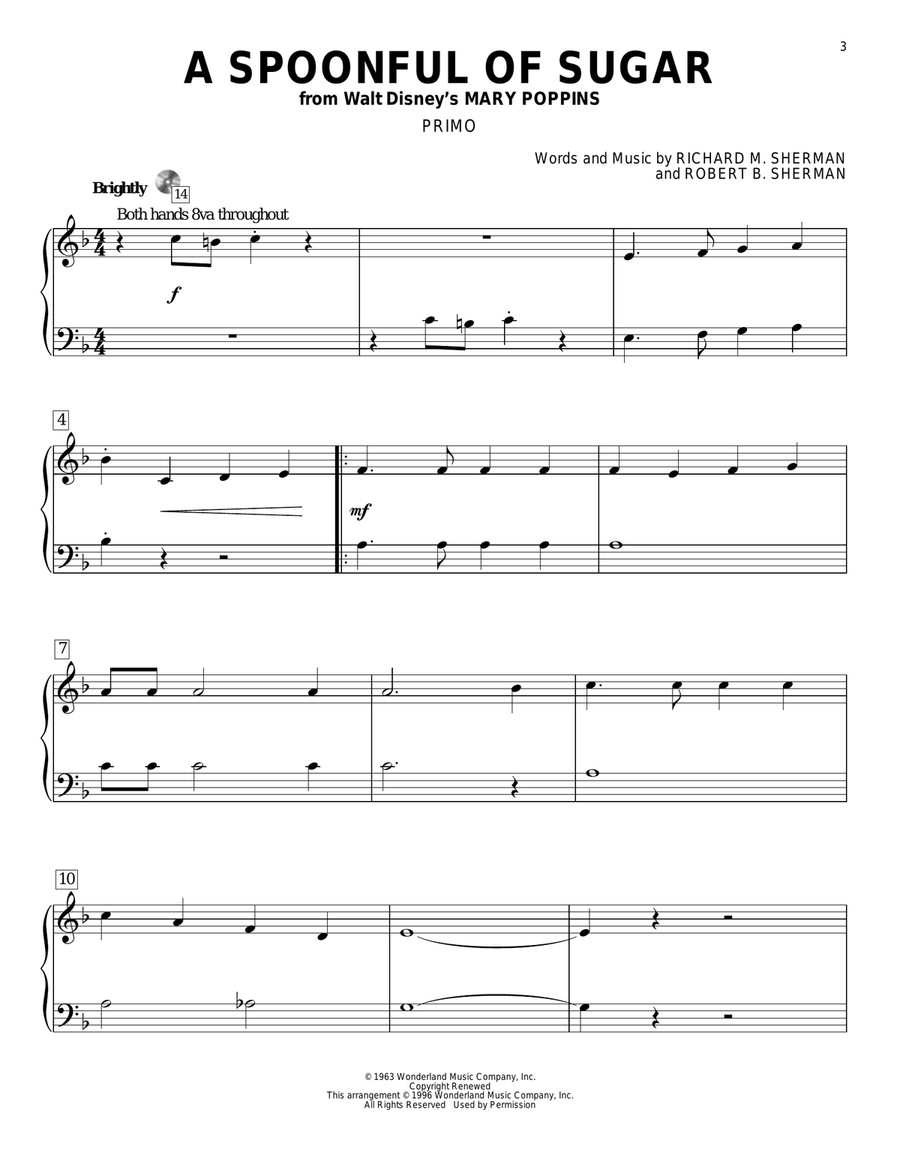 A Spoonful Of Sugar (from Mary Poppins) Piano Duet scores gallery preview page 2
