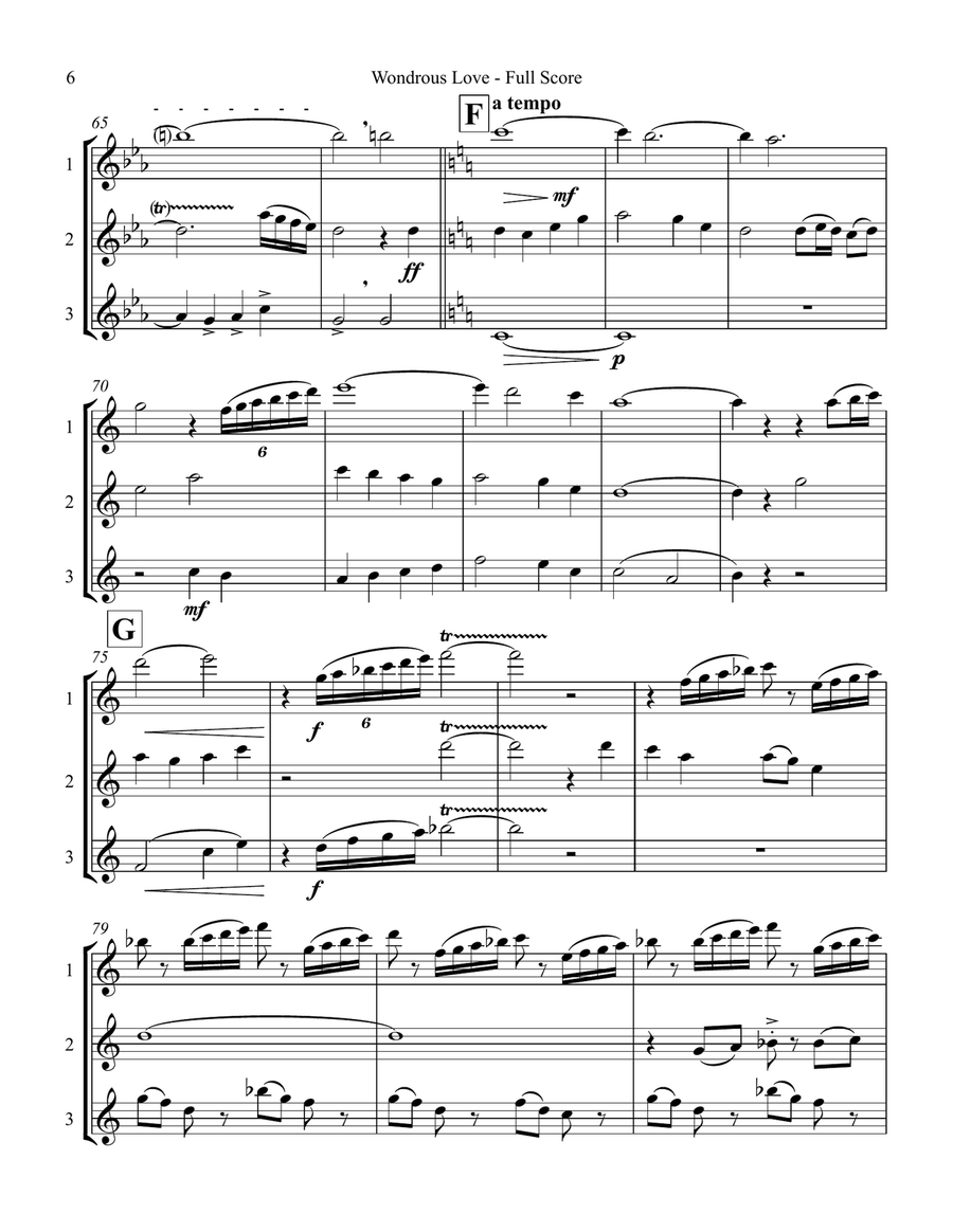 What Wondrous Love is This (Flute Trio) Flute Trio scores gallery preview page 6