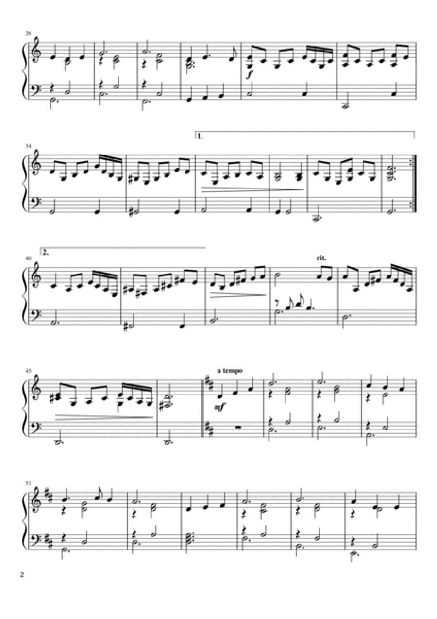 Morning Has Broken Piano Solo scores gallery preview page 2