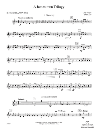 A Jamestown Trilogy: B-flat Tenor Saxophone