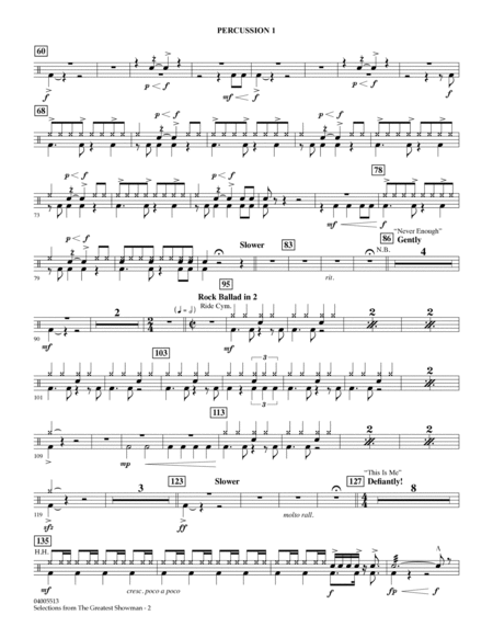 Selections from The Greatest Showman (arr. Paul Murtha) - Percussion 1