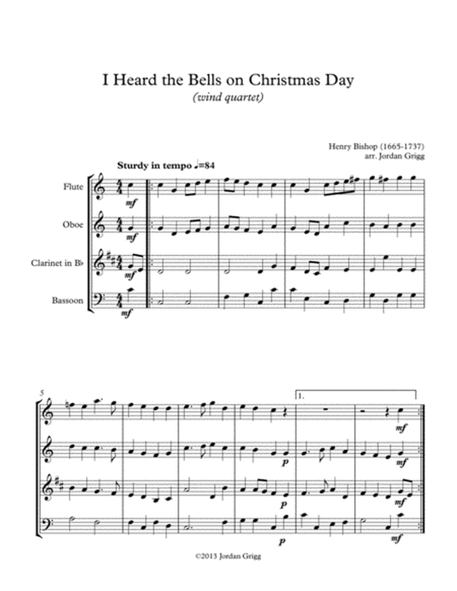 I Heard the Bells on Christmas Day (wind quartet) image number null