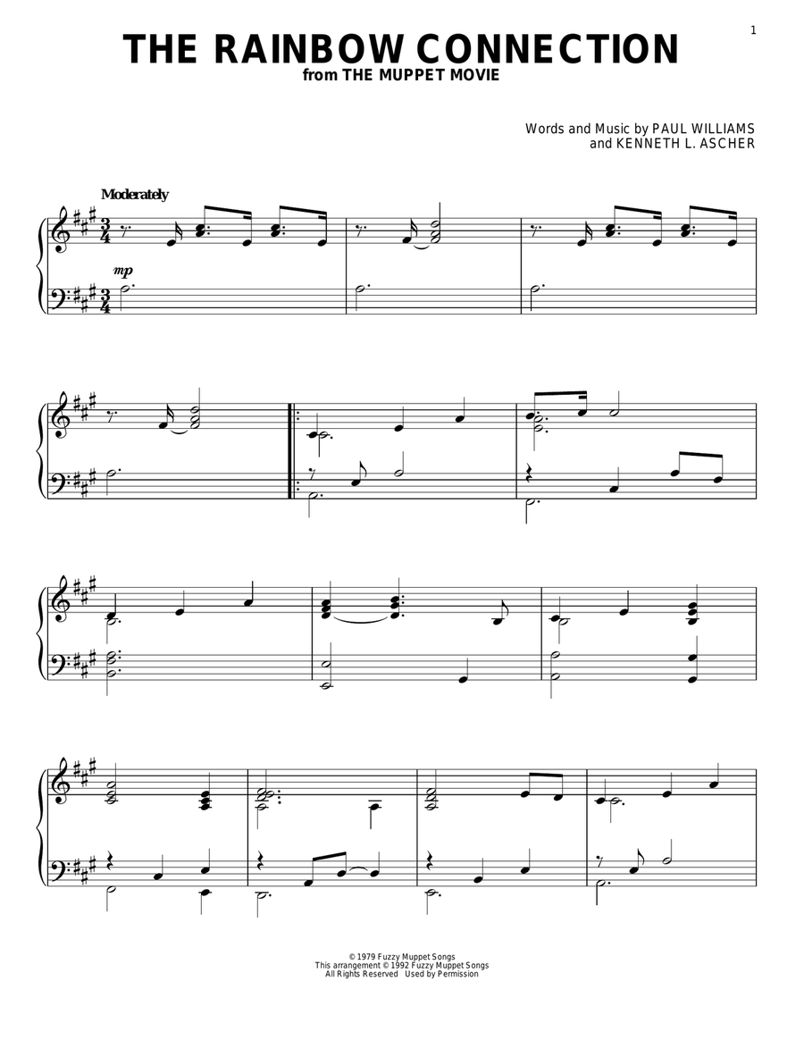 The Rainbow Connection Piano Solo scores gallery preview page 1