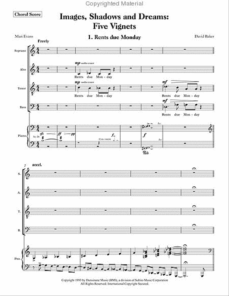 Images, Shadows and Dreams: Five Vignettes 4-Part scores gallery preview page 2