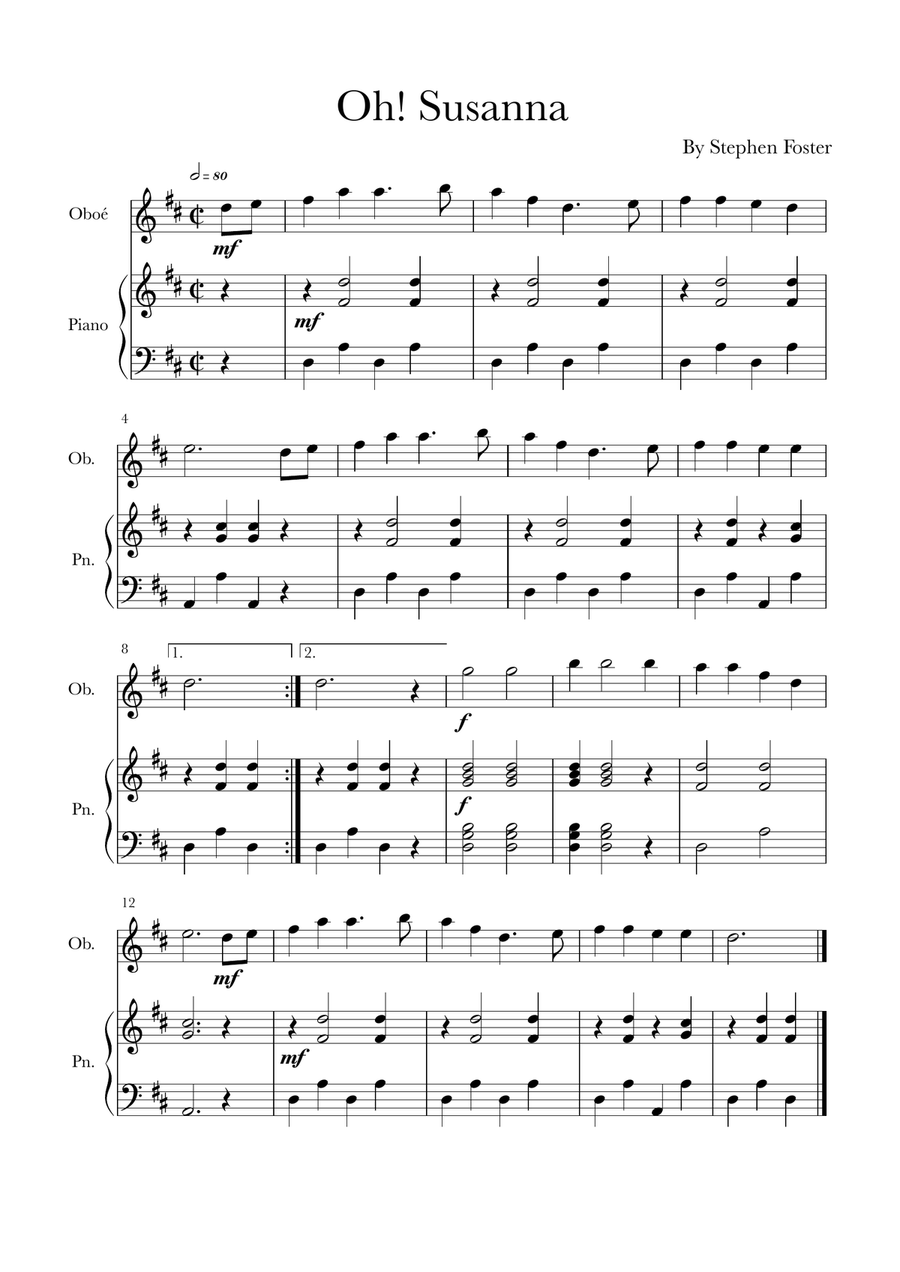 Oh! Susanna Chamber Music scores gallery preview page 1