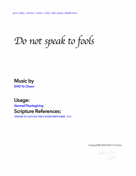 Do not speak to fools image number null