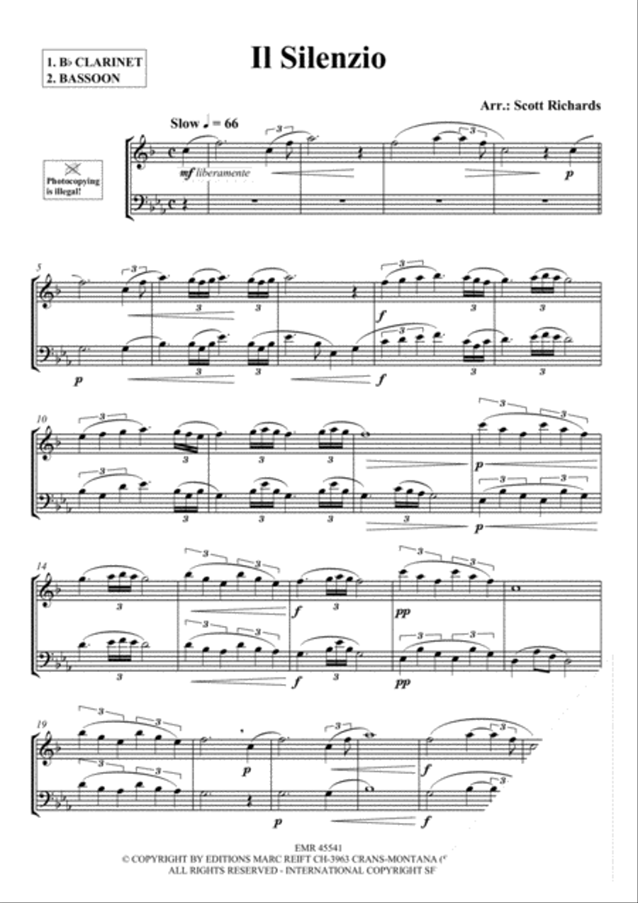 Il Silenzio Bassoon scores gallery preview page 3